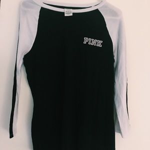 vs pink 3/4 sleeve tee